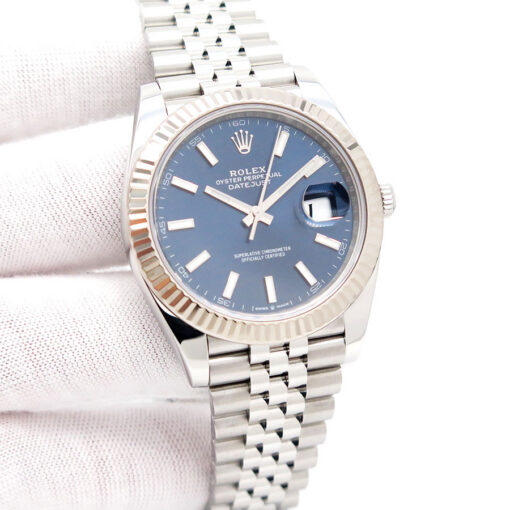 Rolex 126334 Datejust 41 with Blue Stick Dial on Jubilee