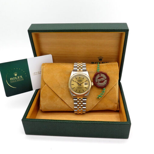 Rolex 16013 Datejust 18K/SS with Champagne Stick Dial on Jubilee - Image 2