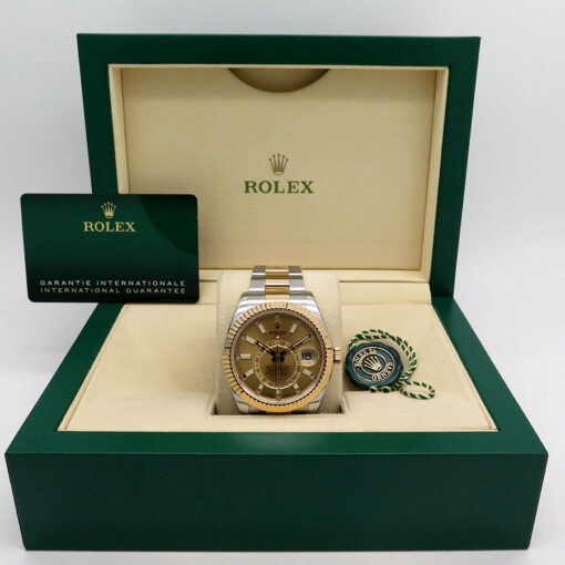 Rolex 326933 Skydweller 18K/SS with Champagne Dial on Jubilee - Image 2
