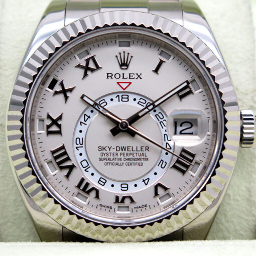 Rolex 326939 Skydweller 18K White Gold with Ivory Roman Dial - Image 3