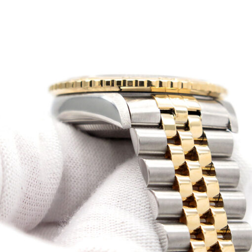 Rolex 16263 Datejust 18K/SS Turn-O-Graph with Ivory Pyramid Roman Dial on Jubilee - Image 9