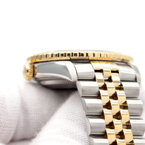 Rolex 16263 Datejust 18K/SS Turn-O-Graph with Ivory Pyramid Roman Dial on Jubilee - Image 7