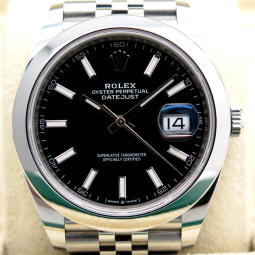 Rolex 126300 Datejust 41 with Black Stick Dial on Jubilee - Image 3