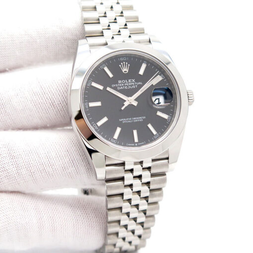 Rolex 126300 Datejust 41 with Black Stick Dial on Jubilee