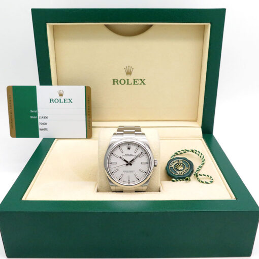 Alternative view of Rolex 114300 Oyster Perpetual with White Dial