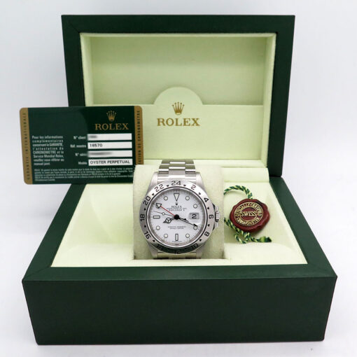 Alternative view of Rolex 16570 Explorer II with White Dial and 3186 Movement