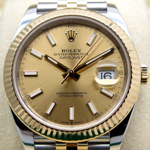 Rolex 126333 Datejust 41 18K/SS with Champagne Stick Dial on Jubilee - Image 3