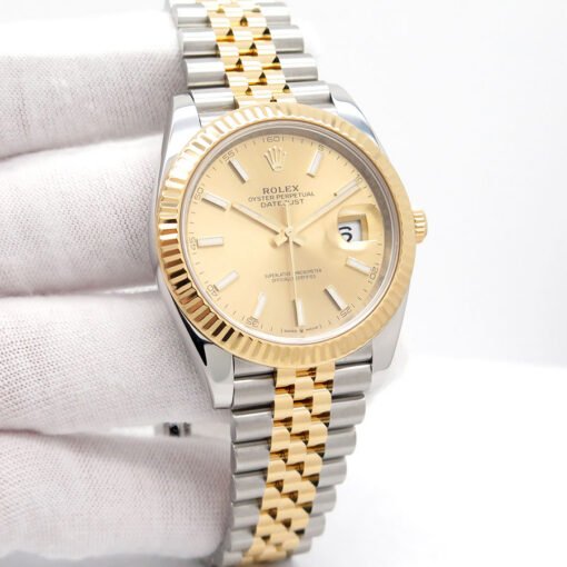 Rolex 126333 Datejust 41 18K/SS with Champagne Stick Dial on Jubilee