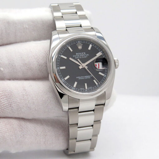 Rolex CPO 116200 Datejust with Black Stick Dial on Oyster
