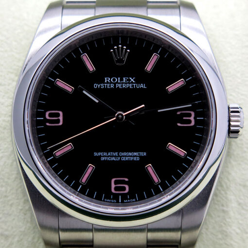 Rolex 116000 Oyster Perpetual with Black Dial and Pink Indices - Image 3