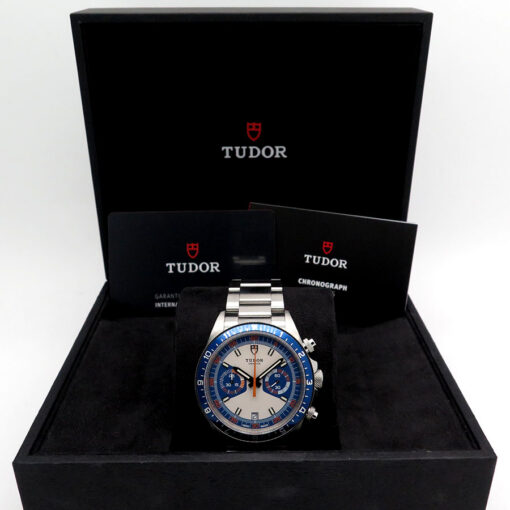 Alternative view of Tudor 70330B Heritage Chronograph with Blue Dial on Bracelet