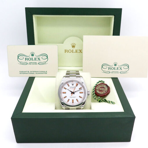 Alternative view of Rolex CPO 116400 Milgauss with White Dial