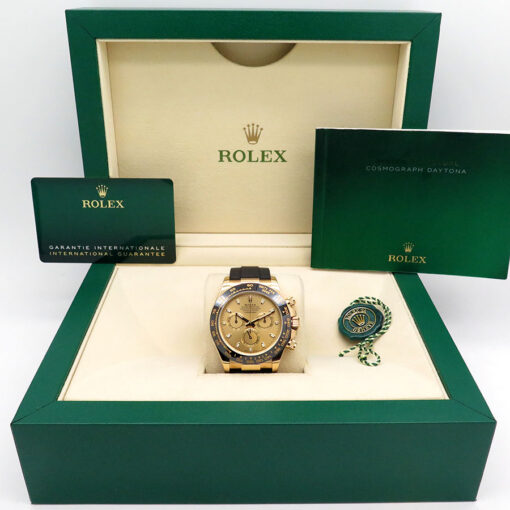 Alternative view of Rolex 116518LN Cosmograph Daytona 18K Yellow Gold with Champagne Dial