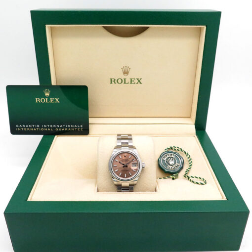 Alternative view of Rolex 279160 Datejust with Pink Stick Dial on Oyster