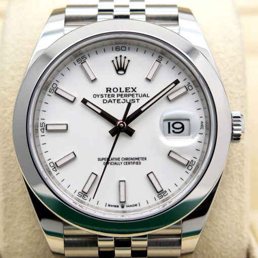 Rolex 126300 Datejust 41 with White Stick Dial on Jubilee - Image 3