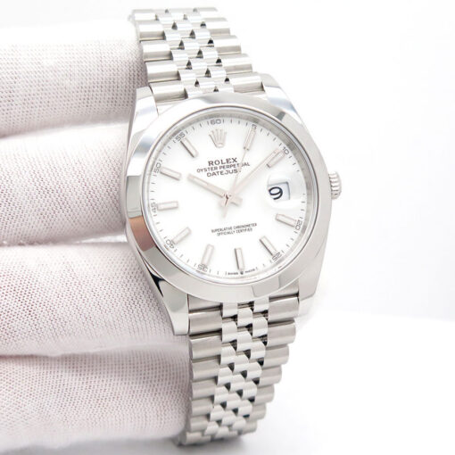 Rolex 126300 Datejust 41 with White Stick Dial on Jubilee