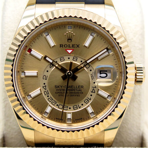 Rolex 326238 Skydweller 18K Yellow Gold with Champagne Dial on Oysterflex - Image 3