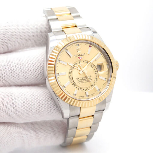 Rolex 336933 Skydweller 18K/SS with Champagne Dial on Oyster