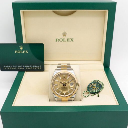 Alternative view of Rolex 336933 Skydweller 18K/SS with Champagne Dial on Oyster