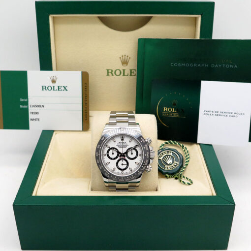 Alternative view of Rolex 116500LN Cosmograph Daytona with White Dial