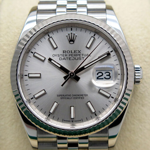 Rolex 126234 Datejust 36 with Silver Stick Dial on Jubilee - Image 3