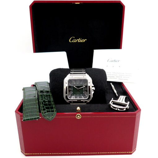 Alternative view of Cartier WSSA0062 Santos de Cartier with Green Dial
