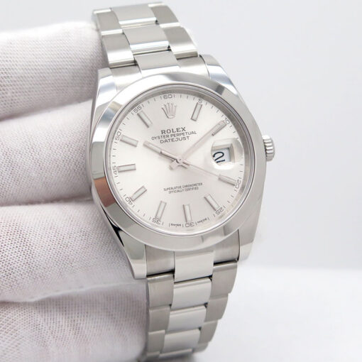 Rolex 126300 Datejust 41 with Silver Stick Dial on Oyster