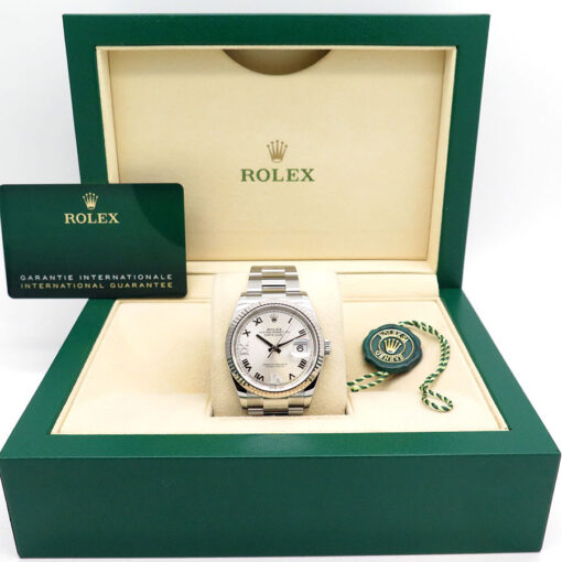 Alternative view of Rolex 126234 Datejust 36 with Silver Roman Diamond VI, IX Dial on Oyster