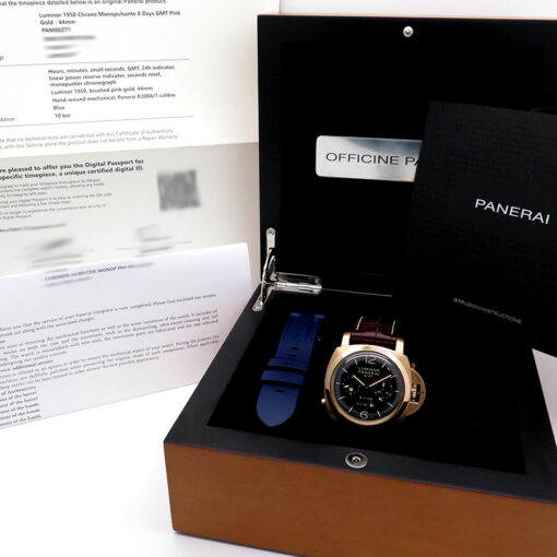 Alternative view of Panerai PAM 277 Luminor 1950 8 Days GMT Monopulsante 18K Rose Gold