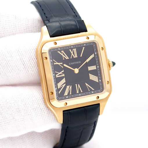 Cartier WGSA0115 Santos Dumont 18K Yellow Gold with Blue Dial
