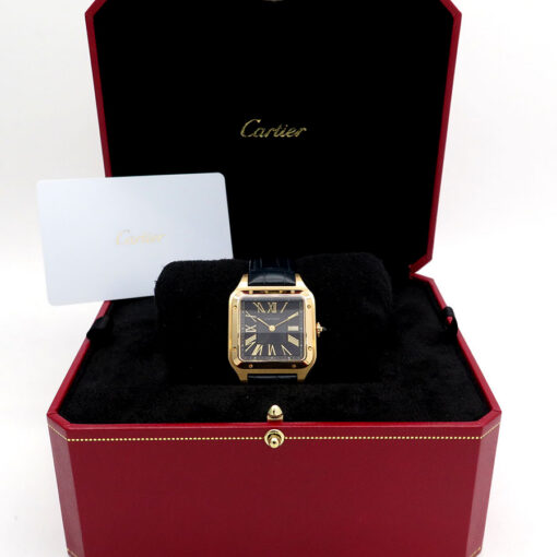 Alternative view of Cartier WGSA0115 Santos Dumont 18K Yellow Gold with Blue Dial