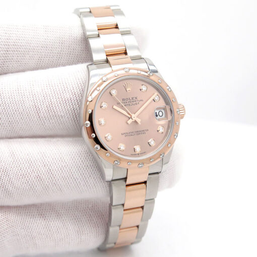 Rolex 278341RBR Datejust with Rose Diamond Dial / Smooth Diamond Bezel on Oyster