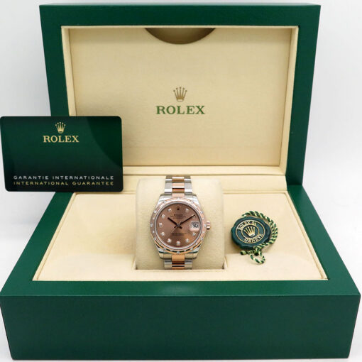 Alternative view of Rolex 278341RBR Datejust with Rose Diamond Dial / Smooth Diamond Bezel on Oyster
