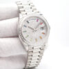 Rolex 128396TBR Platinum Day Date with Pave Diamond Dial / Baguette Diamond Bezel w/Rainbow Indices
