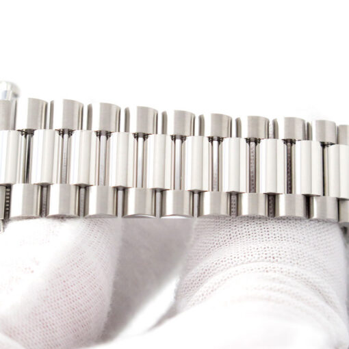 Rolex 128396TBR Platinum Day Date with Pave Diamond Dial / Baguette Diamond Bezel w/Rainbow Indices - Image 6