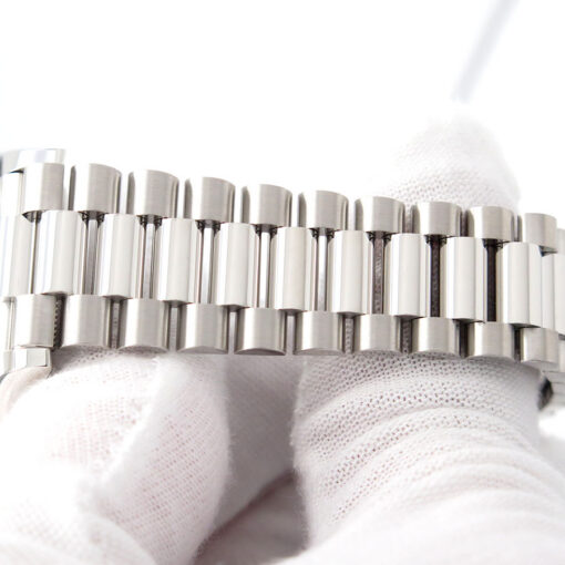 Rolex 128396TBR Platinum Day Date with Pave Diamond Dial / Baguette Diamond Bezel w/Rainbow Indices - Image 8