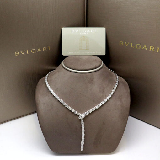 Bulgari Serpenti Viper Necklace 18K White Gold with Diamonds